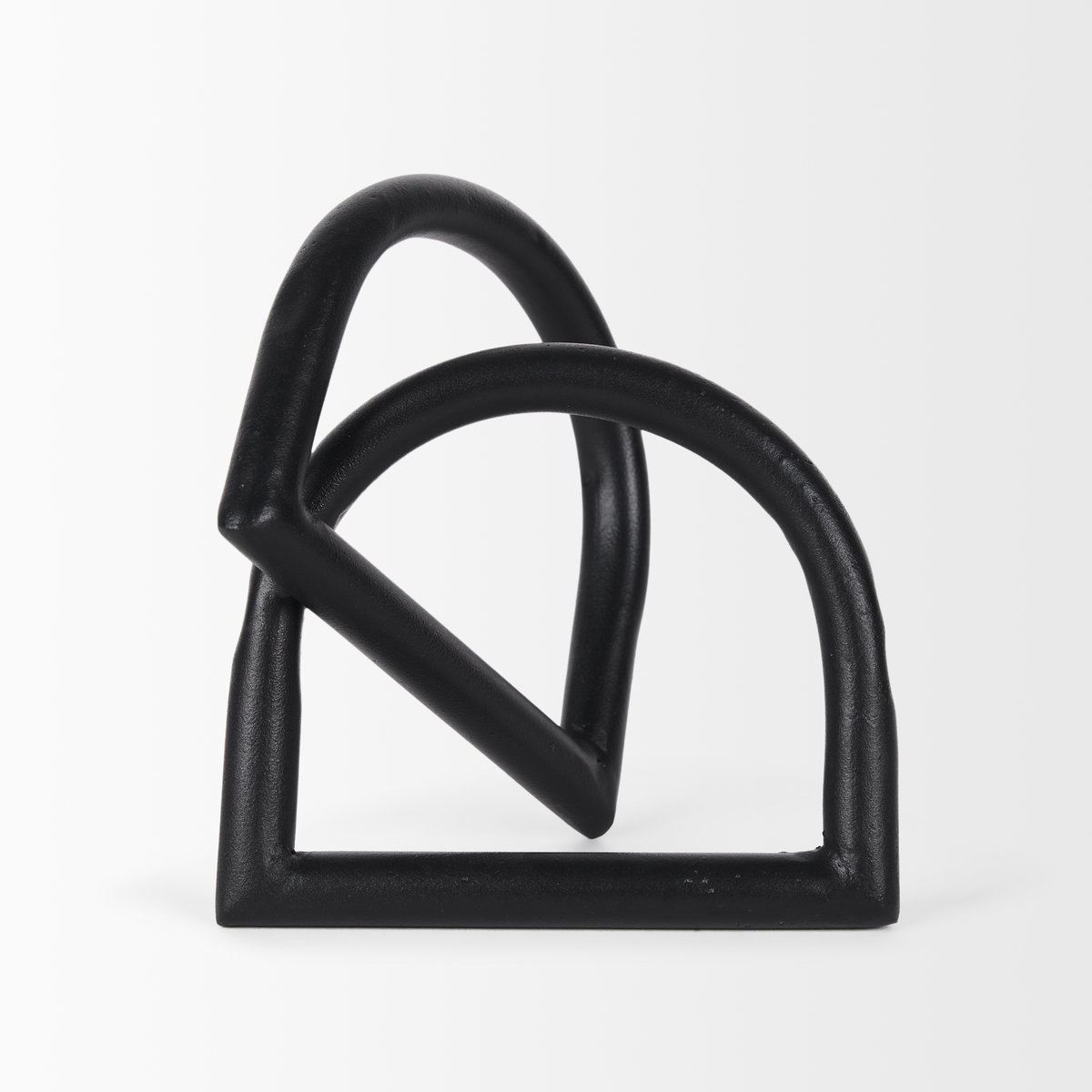 Locke Large Matte Black Metal Decorative Object, by Mercana, 5.91" length x 5.91" width x 6.1" height View 3