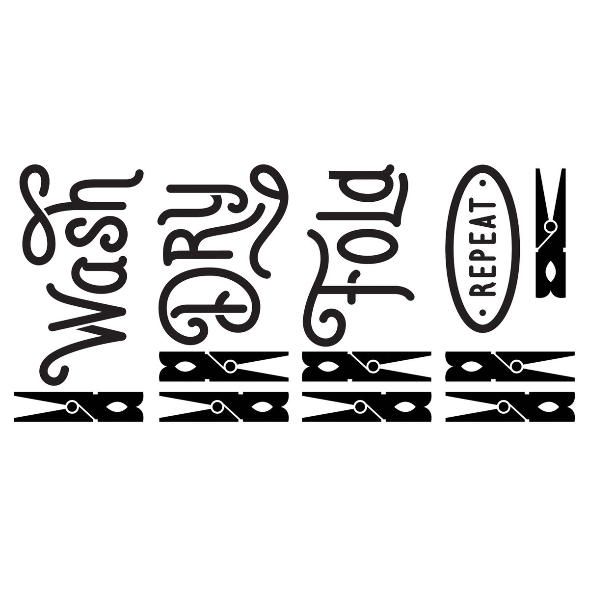 Wash Dry Fold Repeat Wall Decals, by York Wall, 1'4.8" length x 9" width x 0.02" depth
