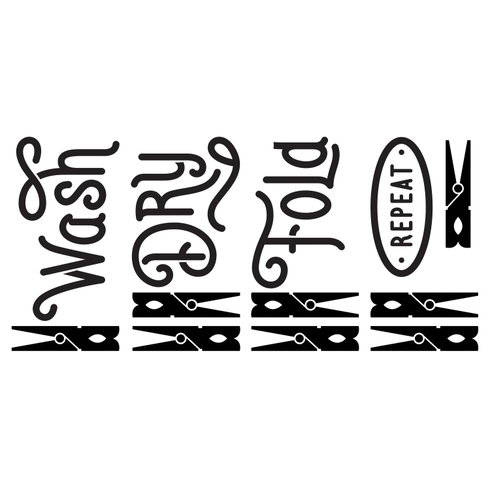 Wash Dry Fold Repeat Wall Decals