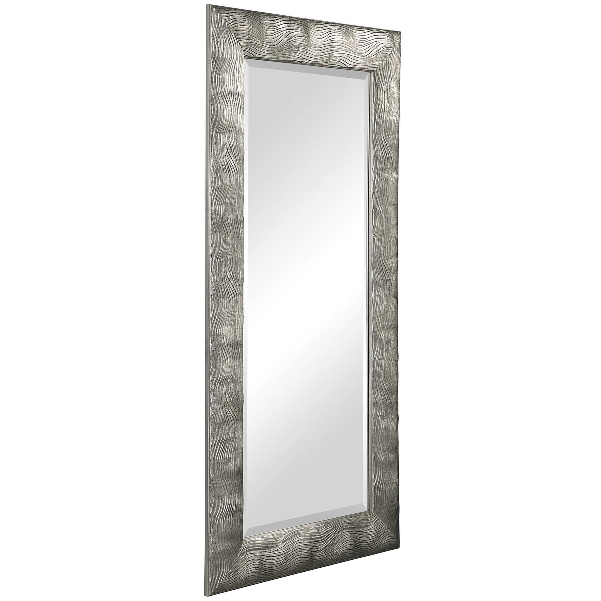 Maeona Metallic Silver Mirror, by Uttermost, 30" width x 60" height x 0.94" depth View 4