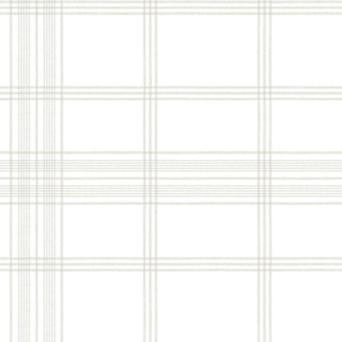 Charter Plaid Off White Wallpaper, by York Wall, 33' length x 1'8.5" width x 0.02" depth