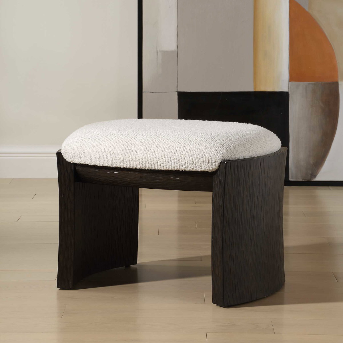 Port Walnut Small Bench, Benche by Uttermost, 24" width x 18" height x 18" depth View 4