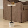 Brunson White Marble Drink Table, Side & End Table by Uttermost, 9.5" width x 24" height x 9.5" depth thumbnail 2