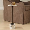 Brunson White Marble Drink Table, Side & End Table by Uttermost, 9.5" width x 24" height x 9.5" depth thumbnail 2