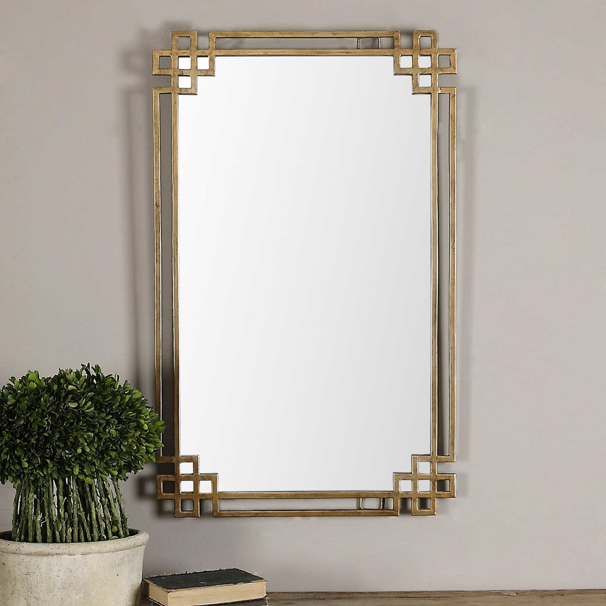 Devoll Antique Gold Mirror, by Uttermost, 1'10.75" width x 3'0.62" height x 1" depth View 4