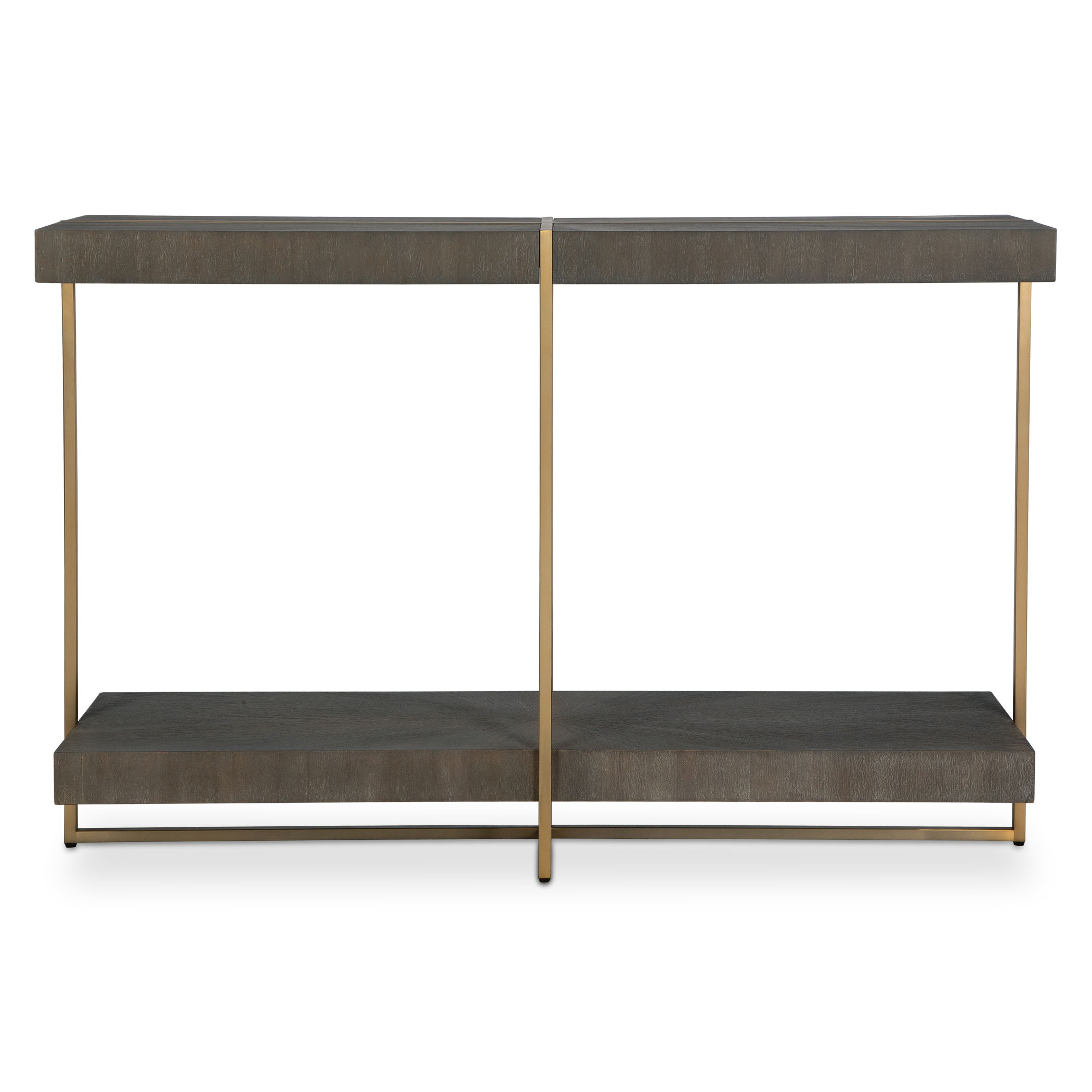 Taja Modern Brass / Wood Console Table large image 