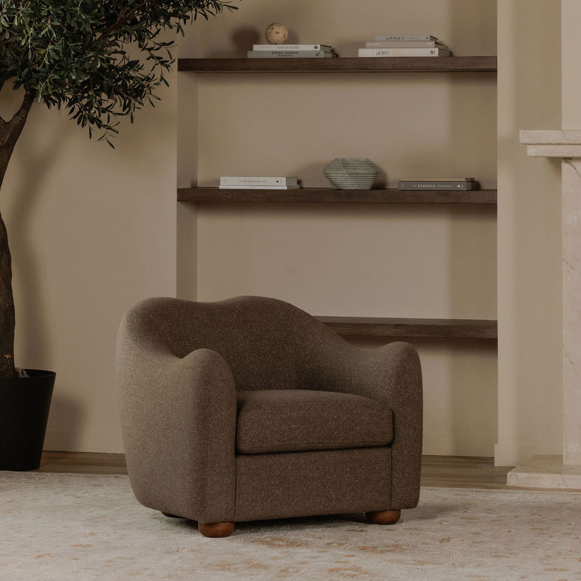 Bria Accent Chair Brown large image 