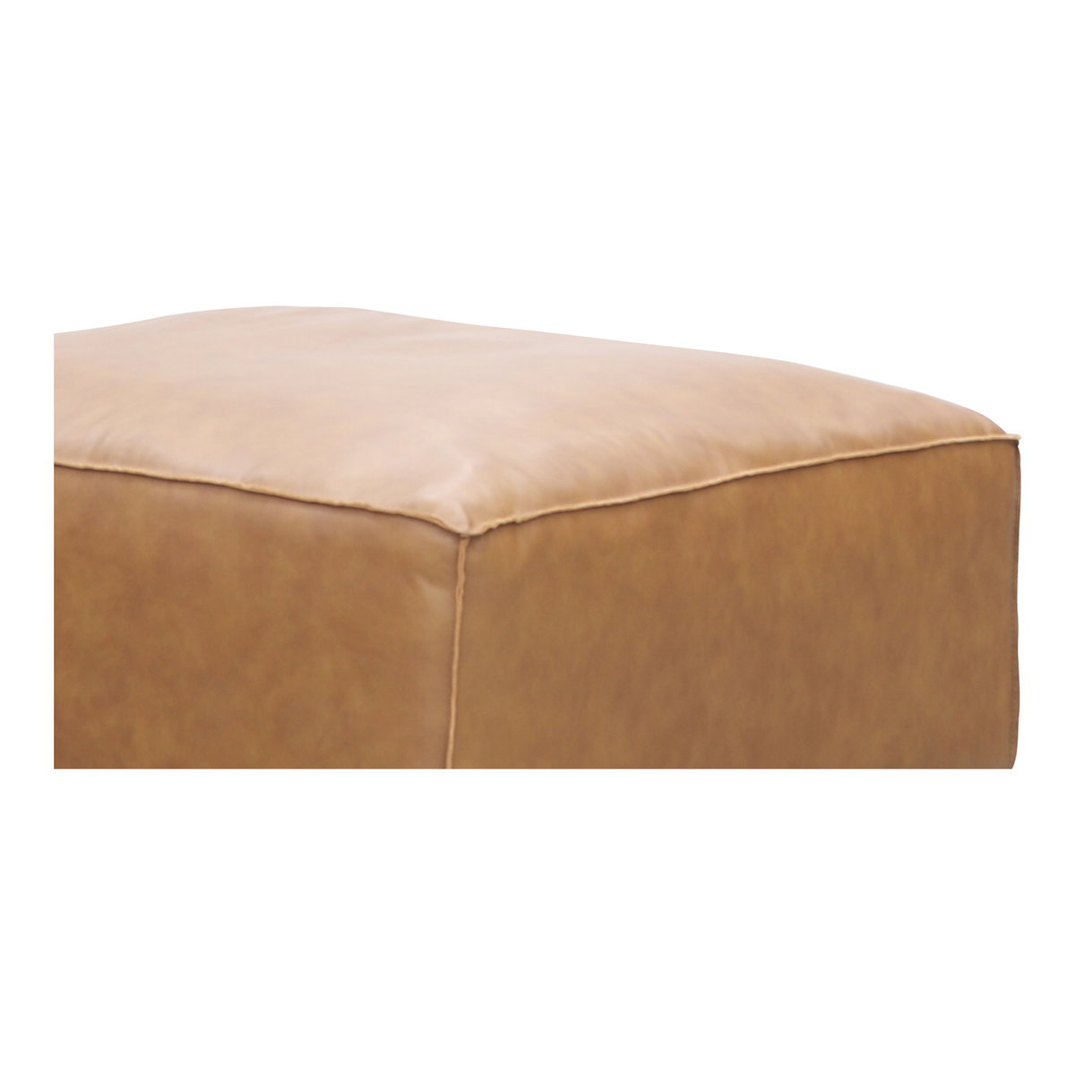 Form Ottoman Sonoran Tan Leather, by Moe's Home, 31" width x 17" height x 40.5" depth View 4