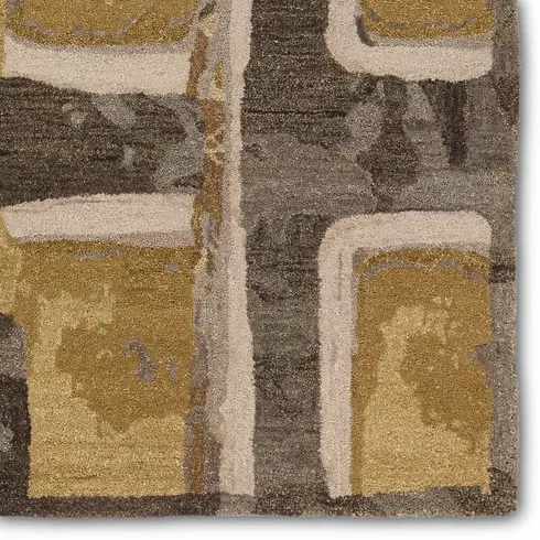 Zoe Bios By Jaipur Living Balsa HNC01 Handmade Abstract Yellow and Taupe Area Rug (10