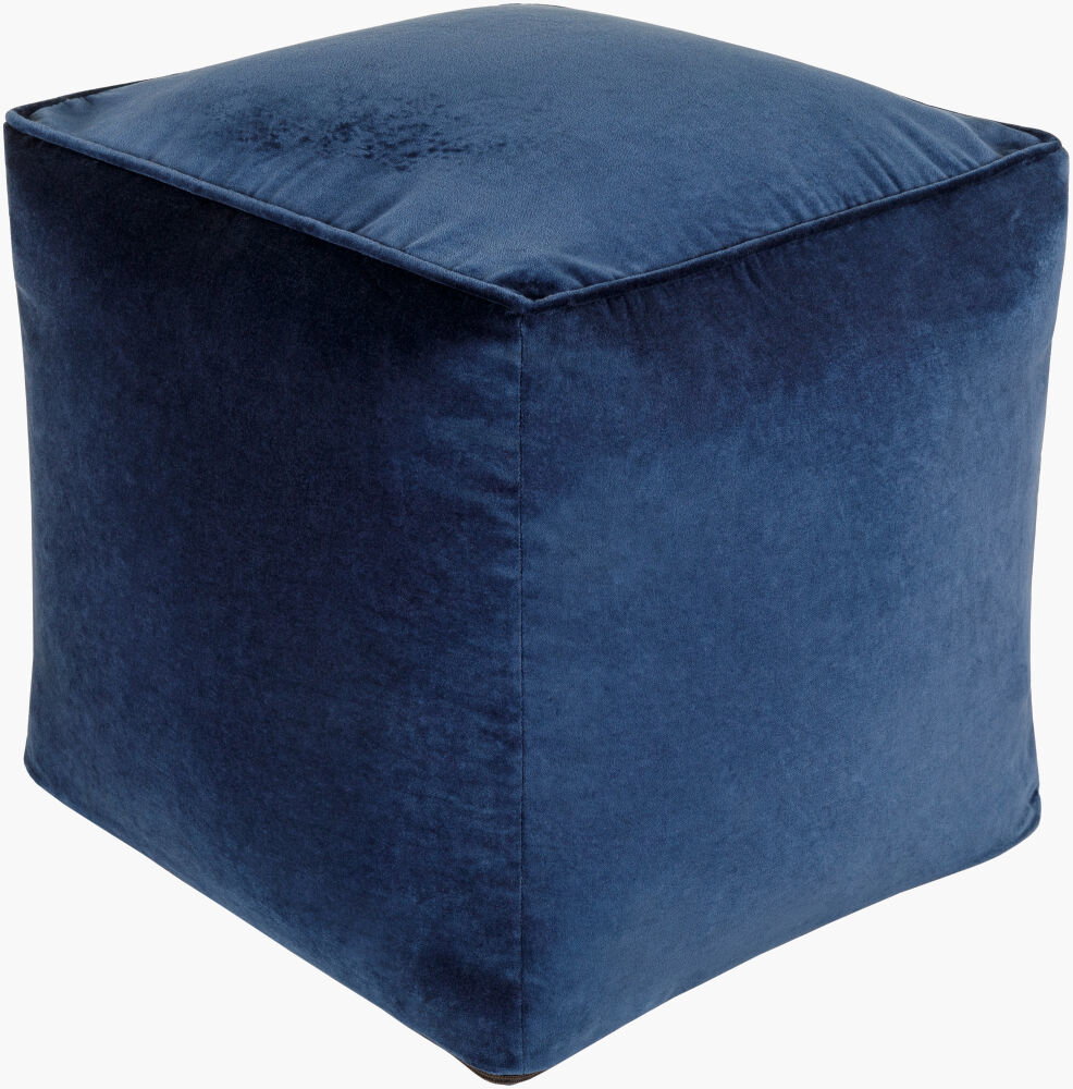 Cotton Velvet Pouf, Ottoman by Surya, 16" width x 16" height