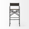 Direttore Backless 44.3in Seat Bar Stool | Brown/Gray Suede with Metal, Counter & Bar Stool by Mercana, 19.3" length x 20" width x 44.25" height thumbnail 3