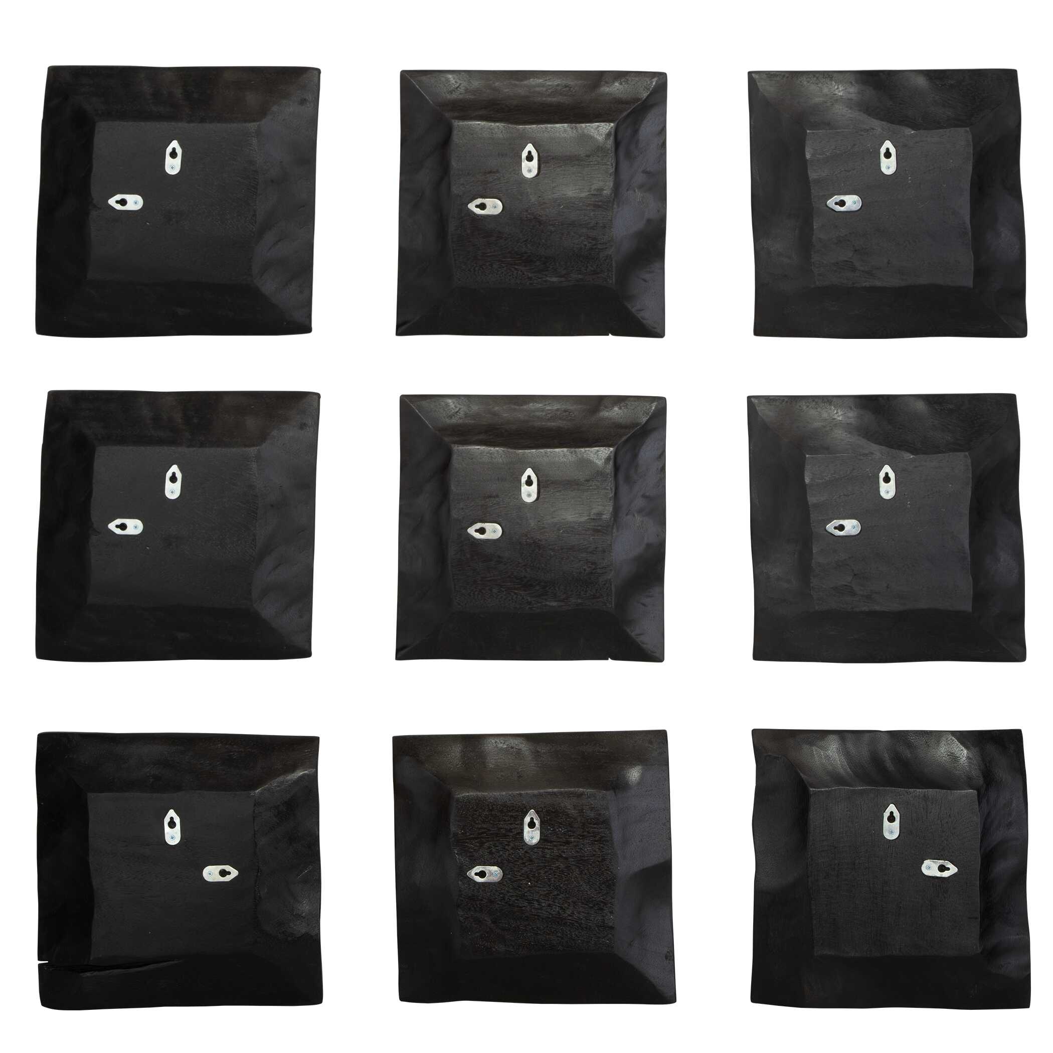 Malosi Black Wood Wall Decor Set/9, Sculptural Wall Art by Uttermost, 11.8" width x 11.8" height x 1.5" depth View 5