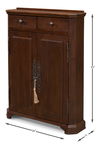 Austrian Hall Cabinet, Walnut, Cabinets & Sideboard by Sarreid, 26" length x 7" width x 35" height thumbnail 15