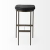 Millie 16.75L x 17.75W x 30.25H Black Leather Seat with Metal Frame Bar Stool thumbnail 4