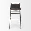 Kavalan 37.5' Total Height Ebony Leather Seat Black Metal Frame Bar Stool, Counter & Bar Stool by Mercana, 17.7" length x 20.9" width x 37.5" height thumbnail 4