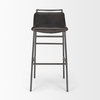 Kavalan Low Back 37.5in Seat Bar Stool | Ebony Leather with Black Metal, Counter & Bar Stool by Mercana, 17.7" length x 20.9" width x 37.5" height thumbnail 4