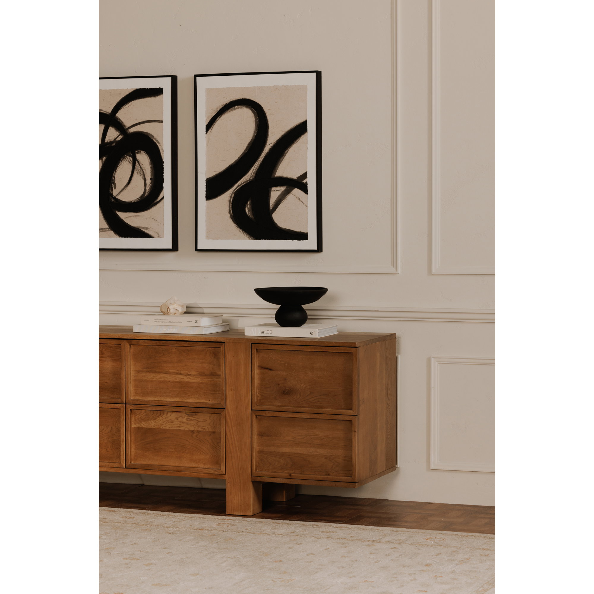 Asha Decorative Bowl Black Terracotta, by Moe's Home, 13" width x 6.5" height x 13" depth View 4