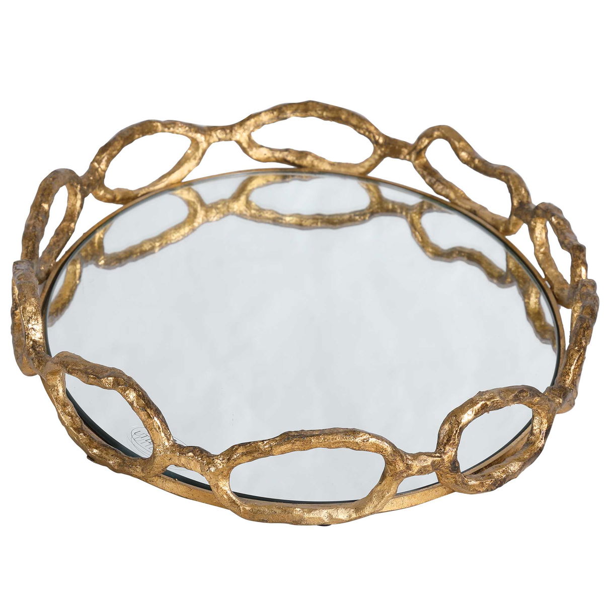 Cable Chain Mirrored Tray, Decorative Tray by Uttermost, 18.62" width x 2.37" height x 12.87" depth View 5