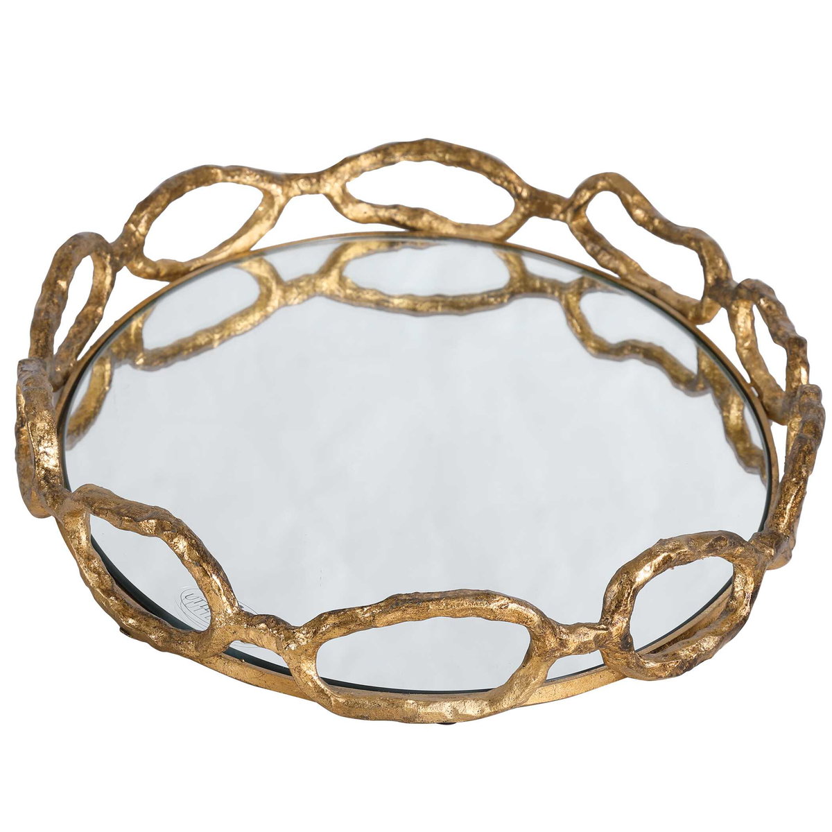 Cable Chain Mirrored Tray, Decorative Tray by Uttermost, 18.62" width x 2.37" height x 12.87" depth View 5