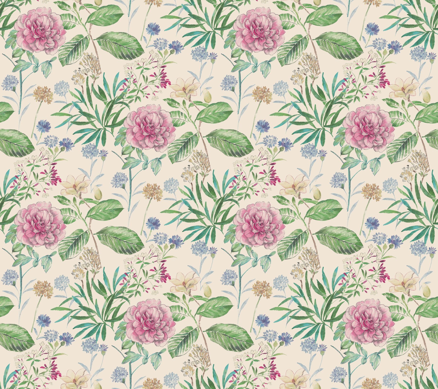 Midsummer Floral Pink Wallpaper large image 