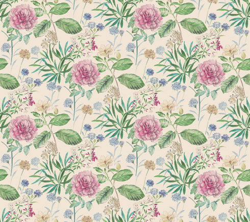 Midsummer Floral Pink Wallpaper