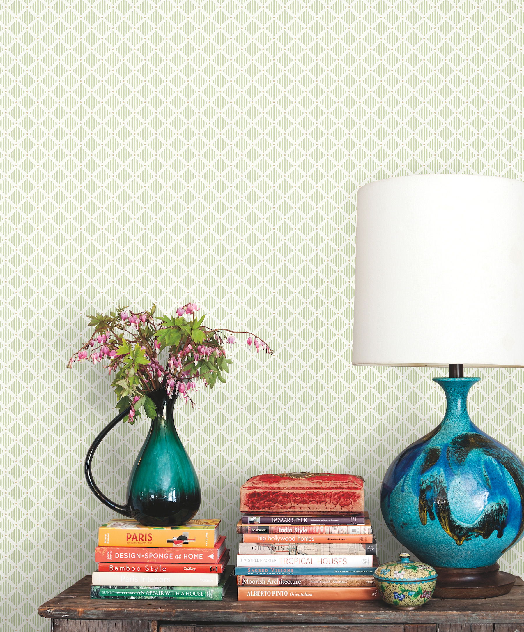 Diamond Gate Green Wallpaper, by York Wall, 27' length x 2'3" width x 0.02" depth View 3