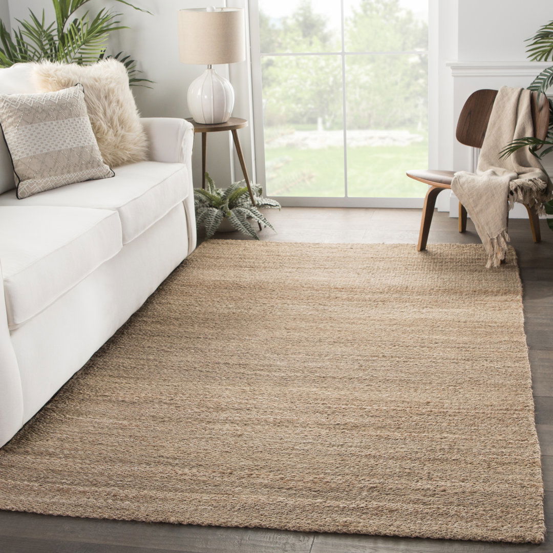 Rhein Natural Solid Tan Area Rug (5'X8') large image 