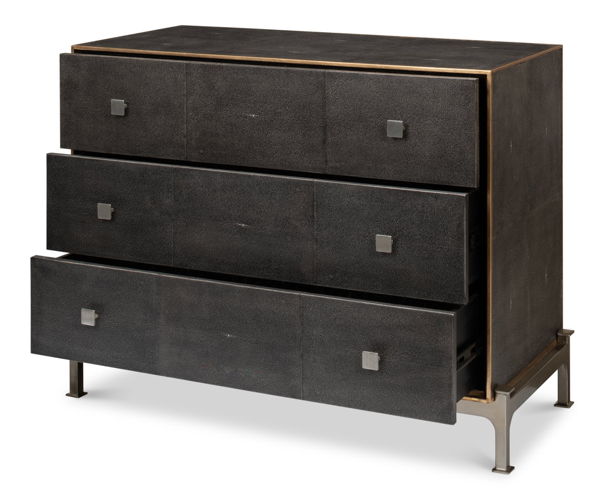 Grey Shagreen Dresser, by Sarreid, 1'8" length x 3'6" width x 2'10" height View 9