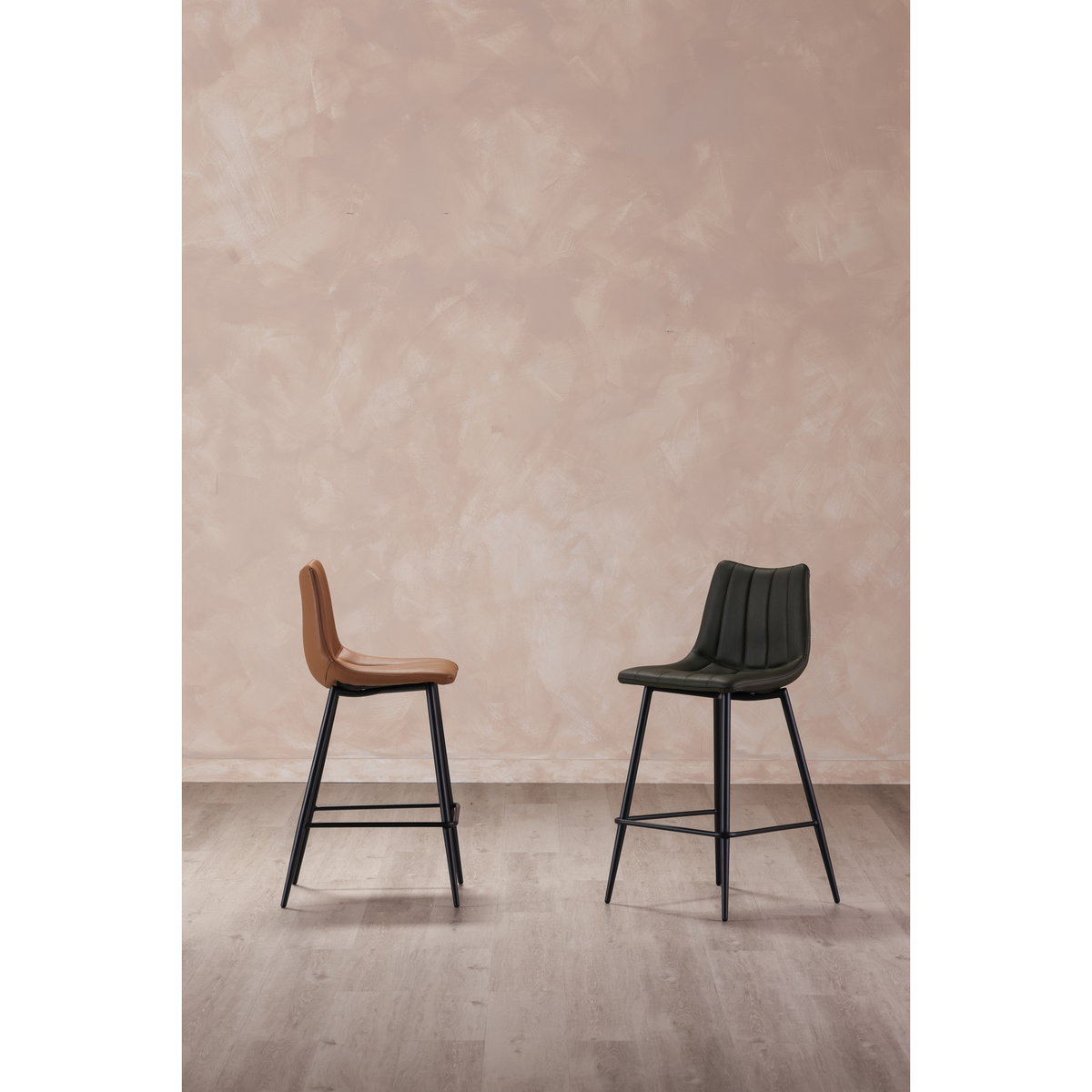 Alibi Counter Stool Tan - Set Of Two, Counter & Bar Stool by Moe's Home, 17.7" width x 37" height x 20" depth View 10