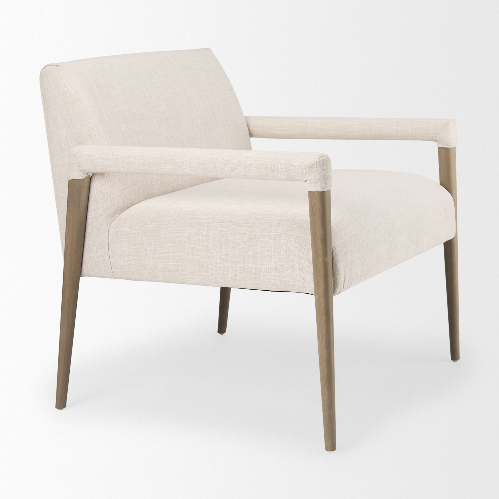 Palisades Cream Upholstery with Solid Wood Accent Chair large image 