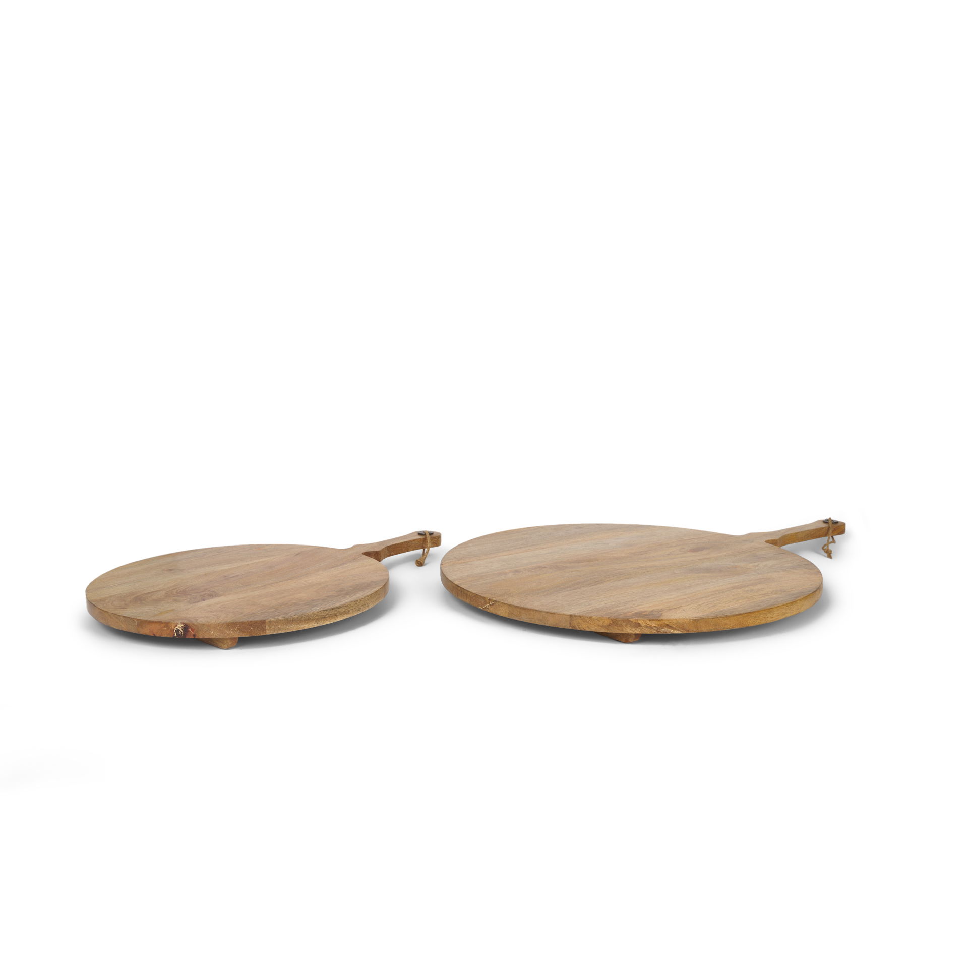 Karana Natural Solid Wood Round Serving Boards, Decorative Tray by Mercana, 32.5" length x 22.5" width x 1.5" height View 1