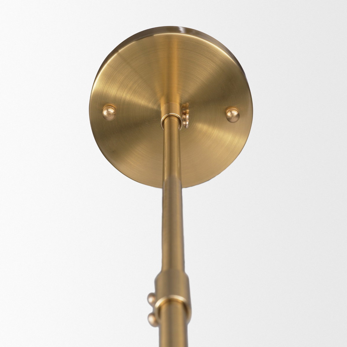 Elsa (26'x14') Clear Glass and Gold Metal Frame Six Bulb Chandelier, by Mercana, 26" length x 26" width x 14" height View 5