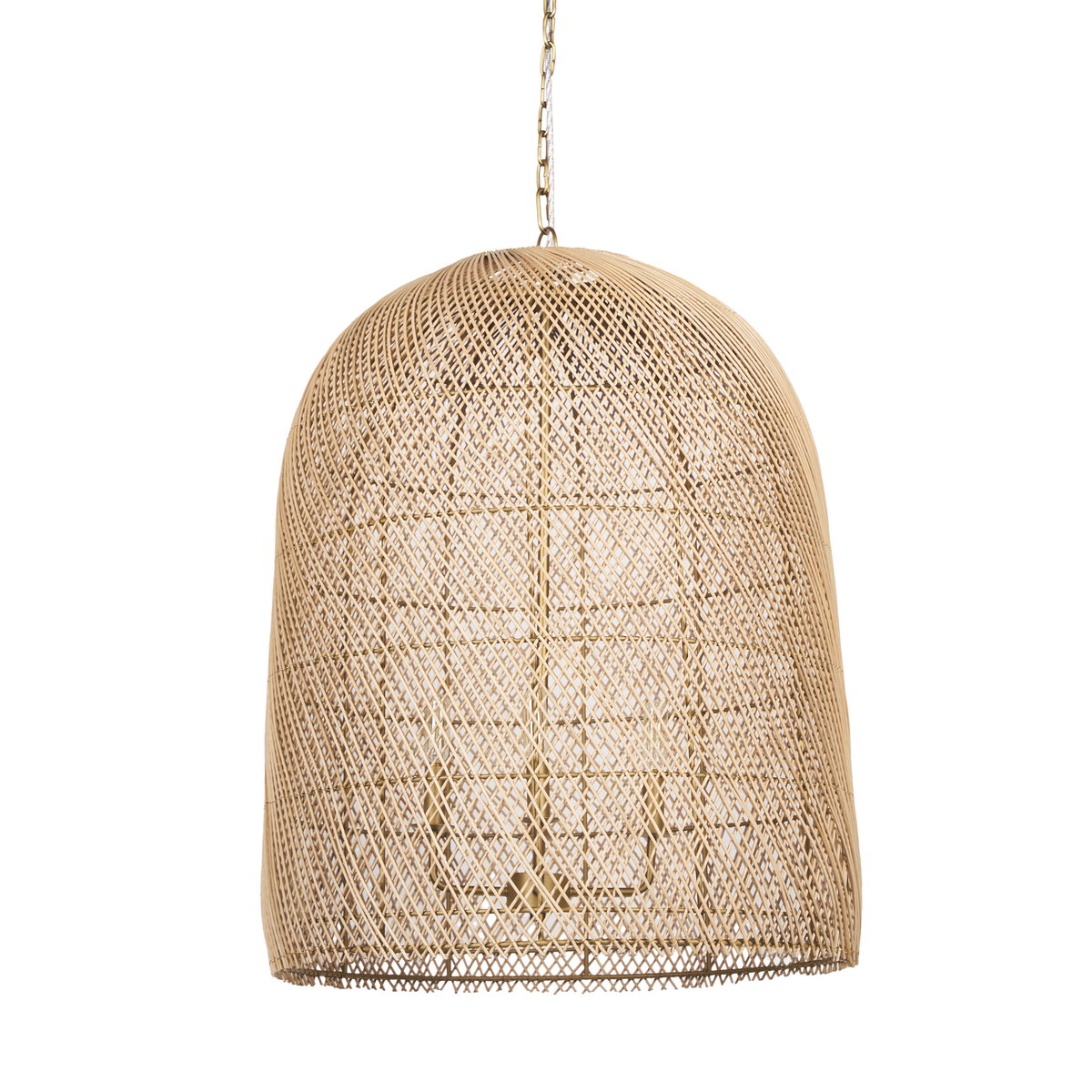 Thad 4-Light Natural Woven Rattan Foyer Chandelier, by Mercana, 23" length x 23" width x 30.75" height View 1