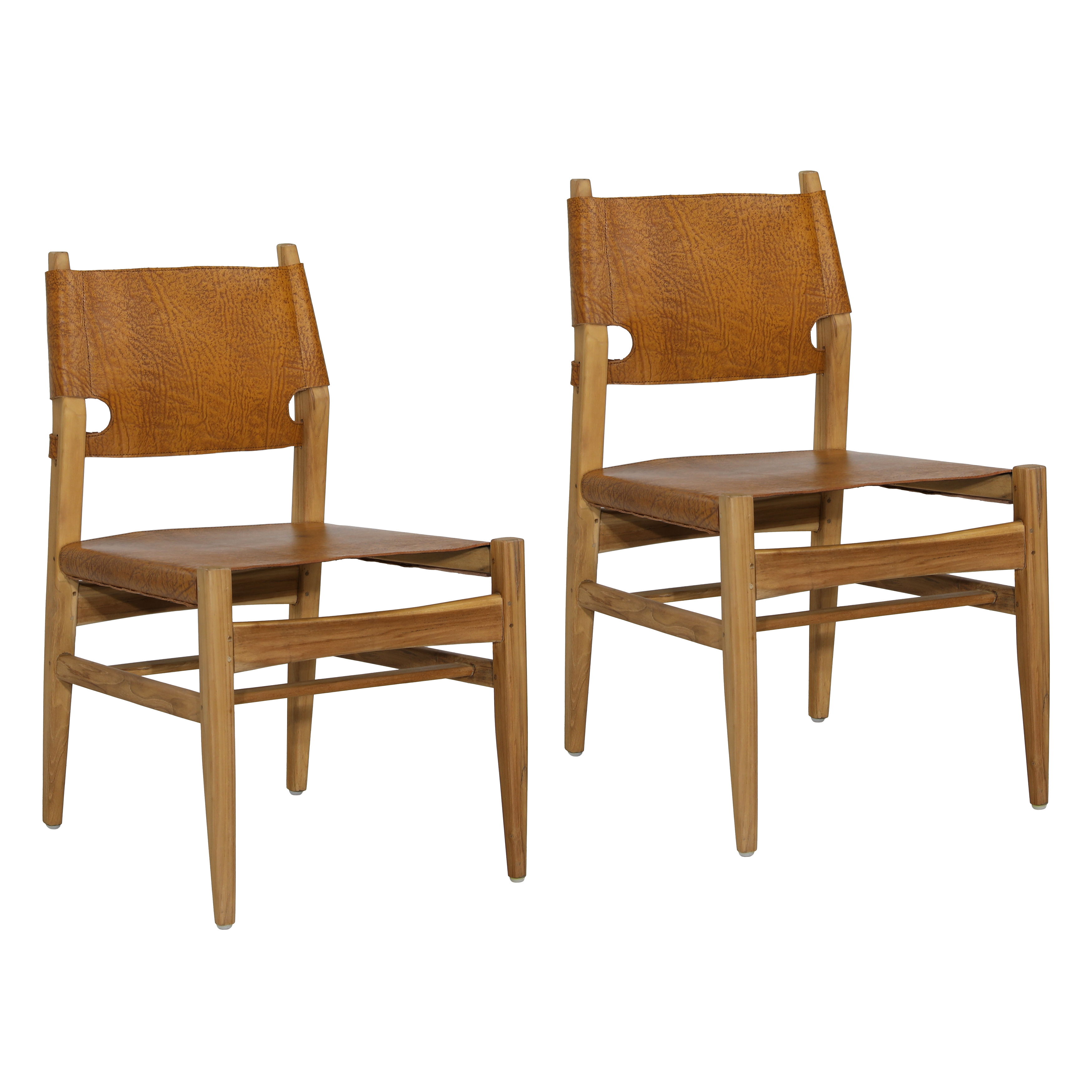 Rossana Dining Chair Set of 2 Brown, by Dovetail, 20.27" width x 35.5" height x 24.21" depth