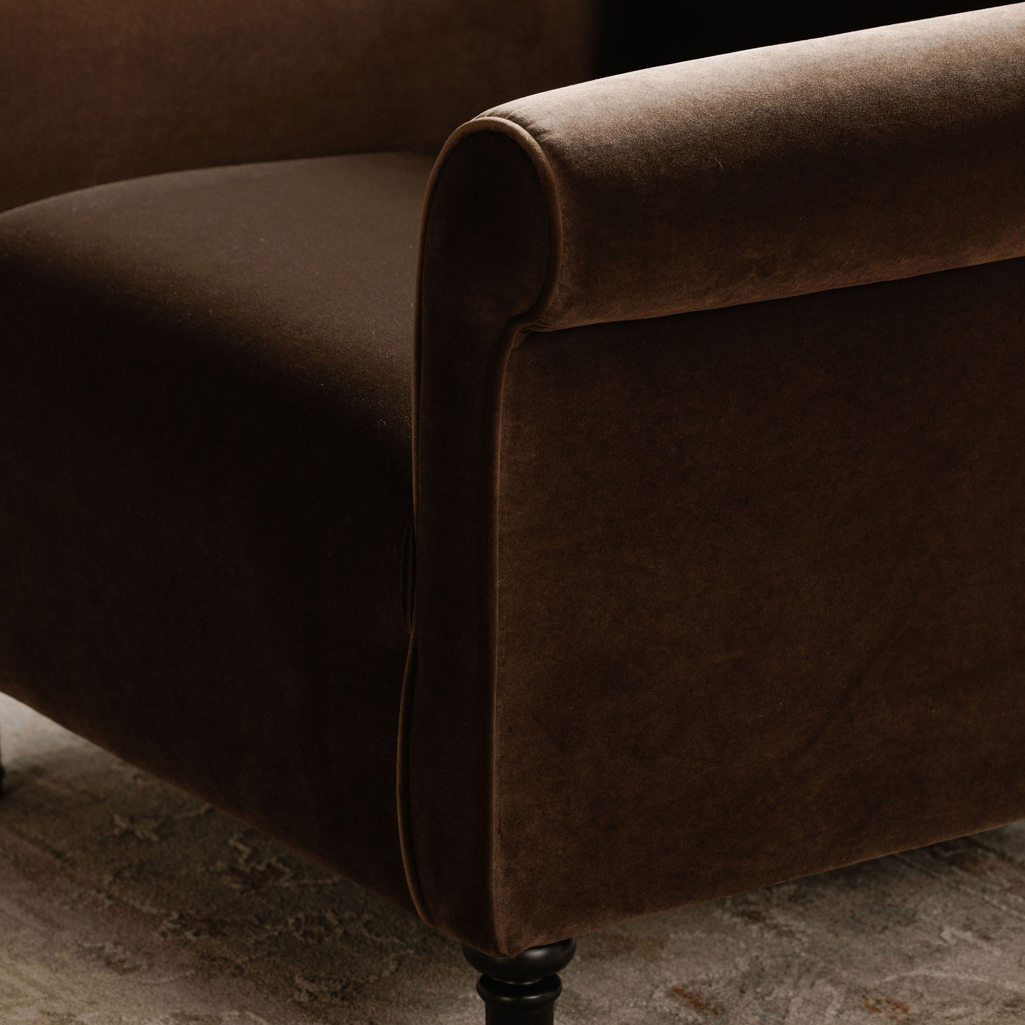 Harmony Accent Chair Dark Brown Faux Mohair large image 