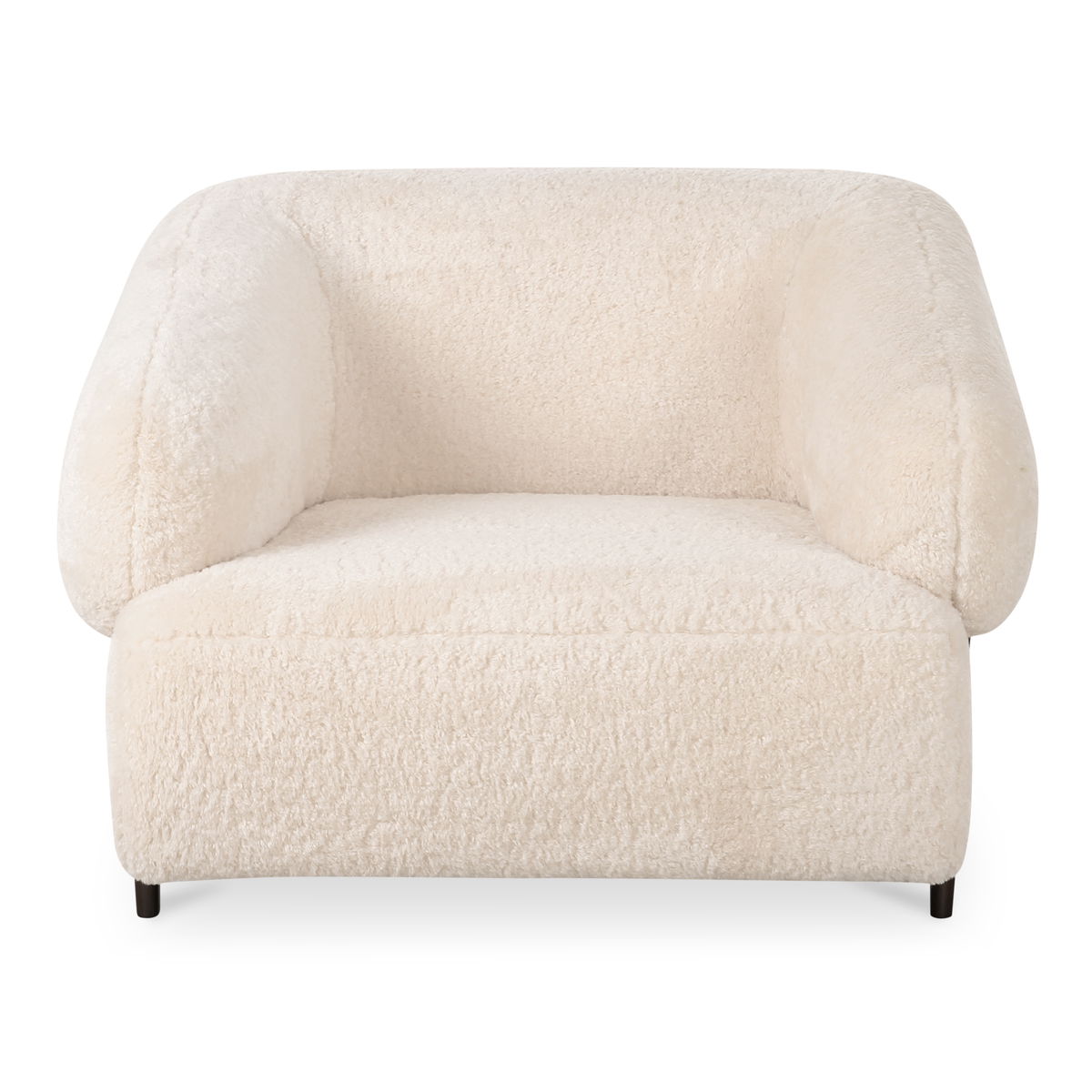 Devlin Lounge Chair Cream Faux Fur, Accent Chair by Moe's Home, 40.55" width x 29.5" height x 40.16" depth View 1