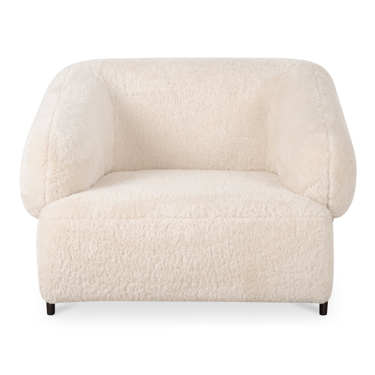 Devlin Lounge Chair Cream Faux Fur, Accent Chair by Moe's Home, 40.55" width x 29.5" height x 40.16" depth View 1