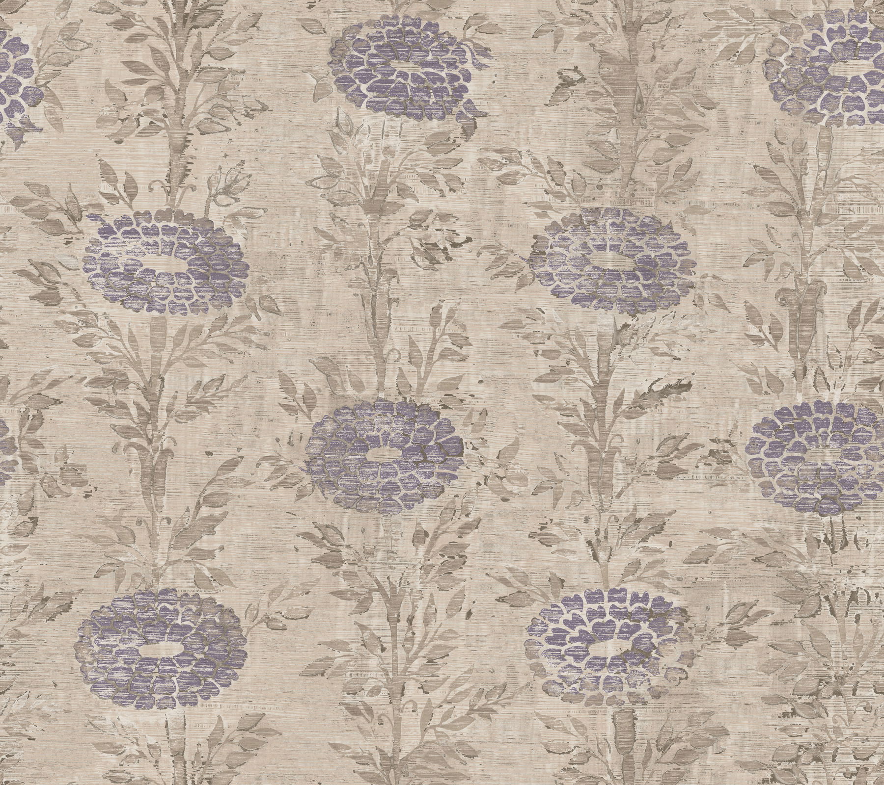 French Marigold Tan & Purple Wallpaper large image 