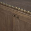 Braxton Dark Brown Wood with Antiqued Aged Brass Metal 3 Tiers 2 Door Shelving Unit thumbnail 9
