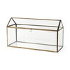 Hutt 16L x 6W x 9H Gold Glass Terrarium Box, Boxe by Mercana, 16.14" length x 5.91" width x 9.06" height thumbnail 1