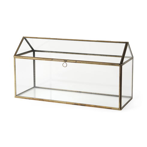Hutt 16L x 6W x 9H Gold Glass Terrarium Box