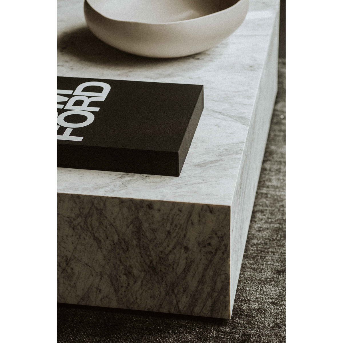 Nash Coffee Table White, by Moe's Home, 40" width x 12" height x 40" depth View 5