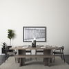 Langston Brown Faux-Leather Seat Black Iron Frame Dining Chair thumbnail 1