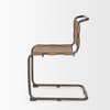 Berbick Open Back Dining Side Chair | Medium Brown Leather with Iron, Dining Chair by Mercana, 20.5" length x 24" width x 33" height thumbnail 5