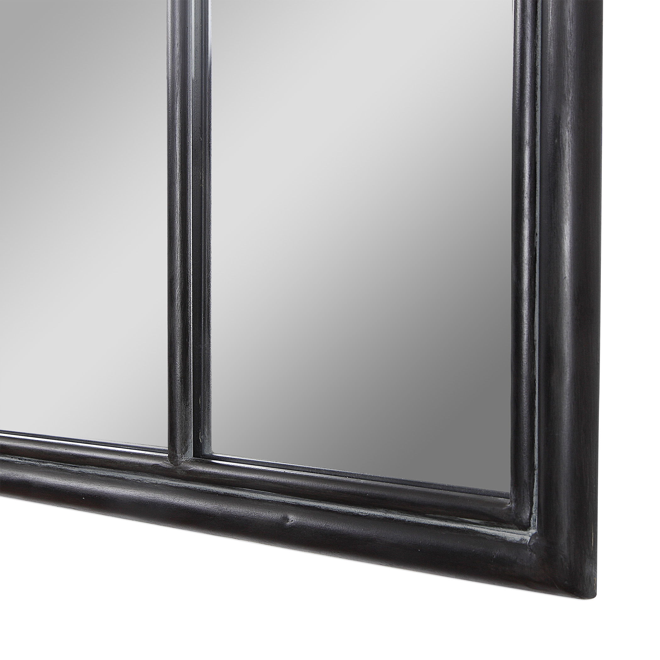 Lyda Aged Black Arch Mirror large image 