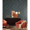 French Marigold Blue & Gold Wallpaper thumbnail 2
