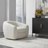Capra Art Deco White Swivel Chair, Accent Chair by Uttermost, 43" width x 28" height x 37" depth thumbnail 8