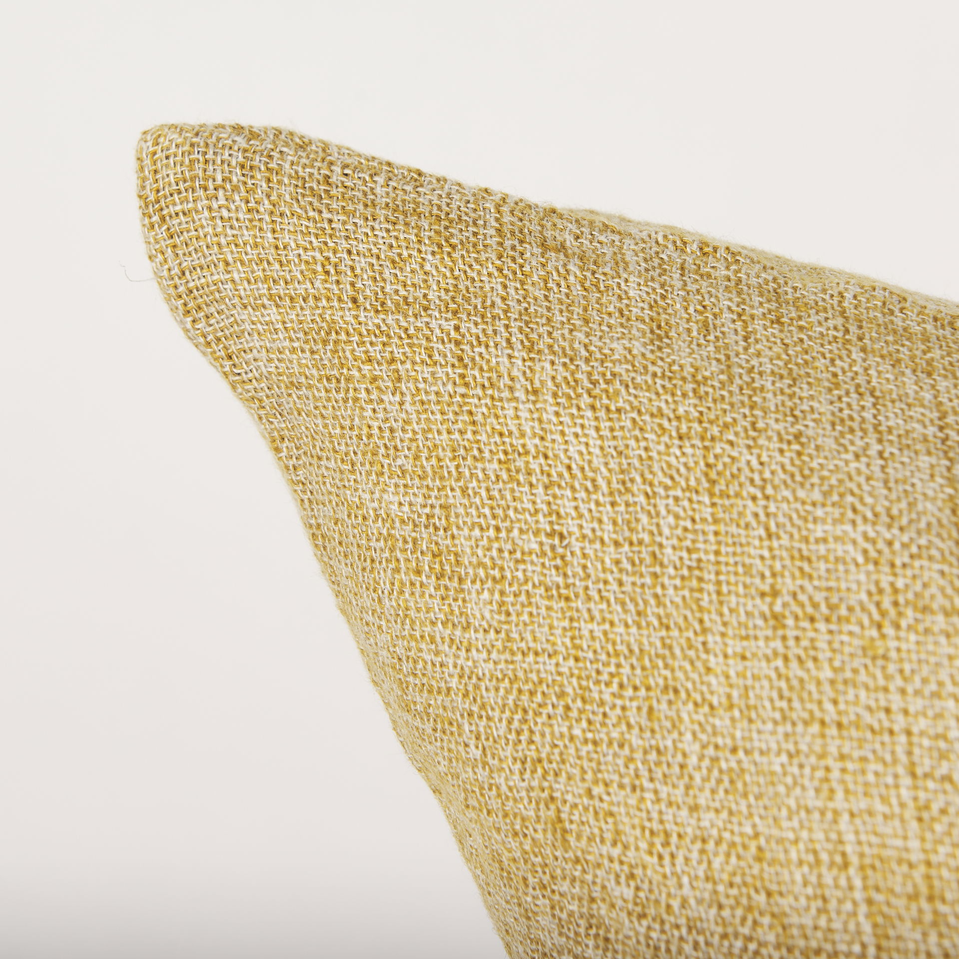 Jacklyn Mustard Linen Square Decorative Pillow Cover large image 