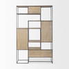 Morris 47.0L x 15.0W x 75.0H Light Brown Wood with Black Metal Frame 6-Tier Shelving Unit, Shelving & Bookcase by Mercana, 47.25" length x 15" width x 75.5" height thumbnail 6