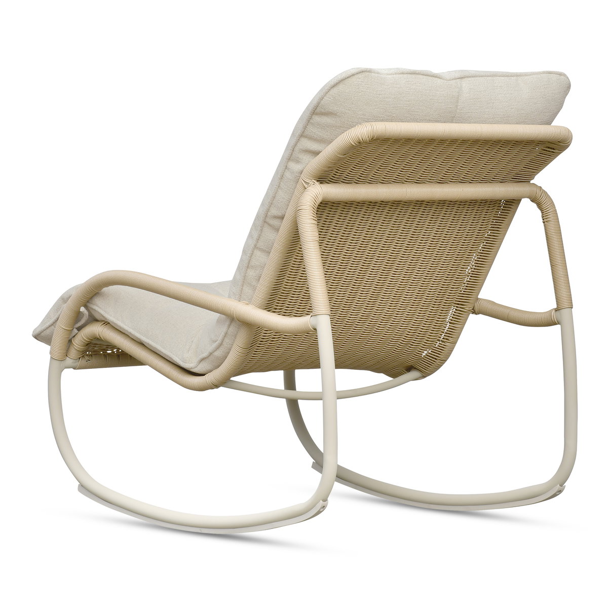 Lyra Outdoor Rocking Chair Beige, Outdoor Chair by Moe's Home, 2'2.77" width x 2'10" height x 3'2" depth View 2